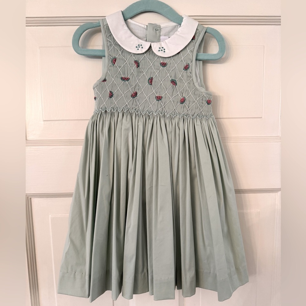 NWT Antoinette Paris Smocked Watermelon Dress, 2Y